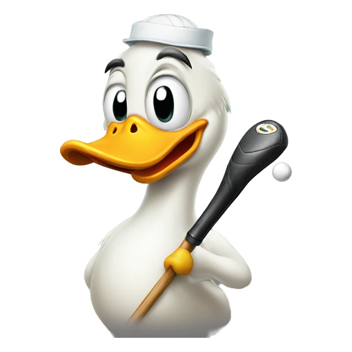 Angry Duck holding putter sticker