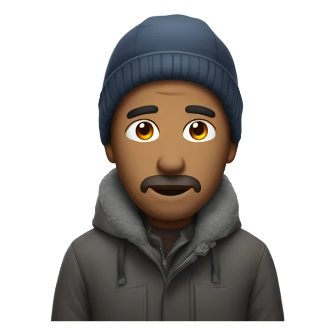 A man who is cold sticker