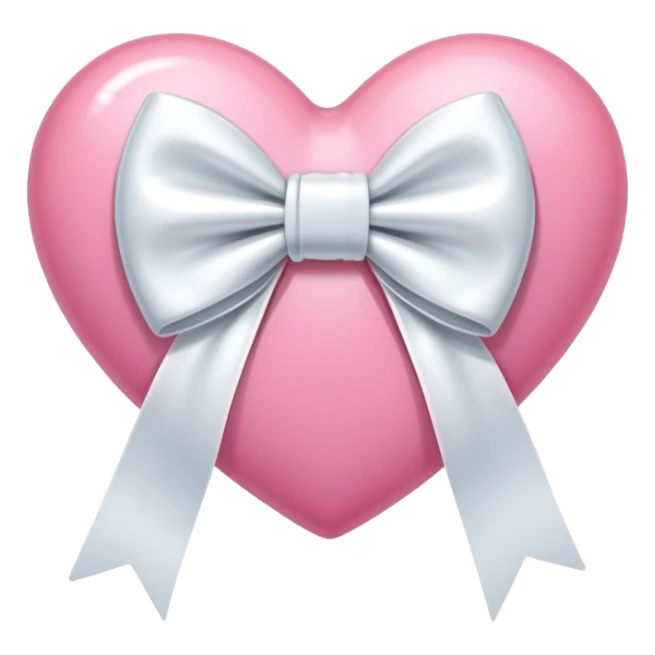 corazón rosa con moño blanco  sticker