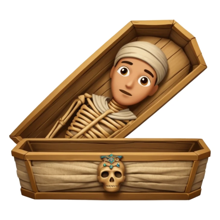 mummy coffin with a guy in it sticker