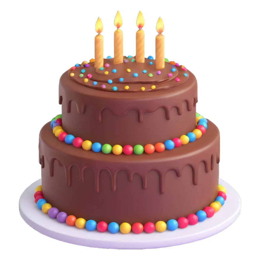 delicious chocolate cake with sparkles sticker