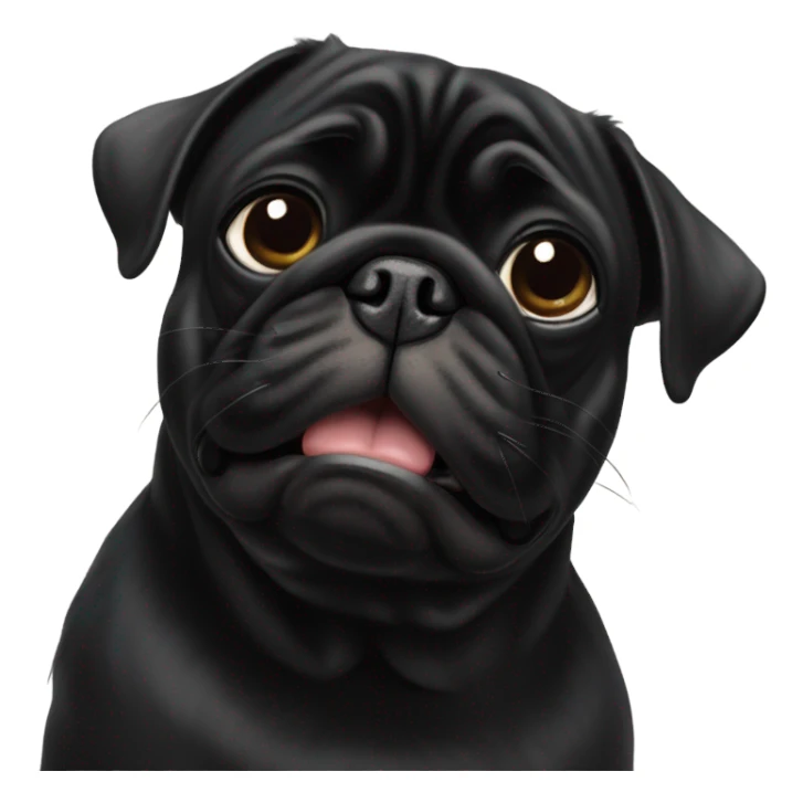 Black pug blowing a kiss sticker