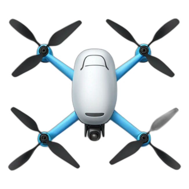 Drone with a letter M sticker