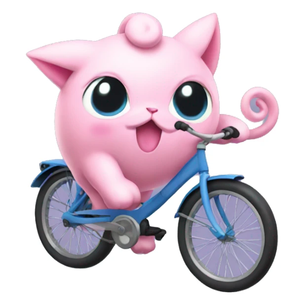Jigglypuff riding a bike sticker