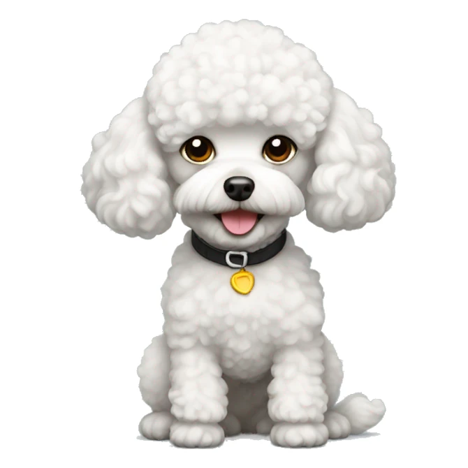 White toy poodle  sticker