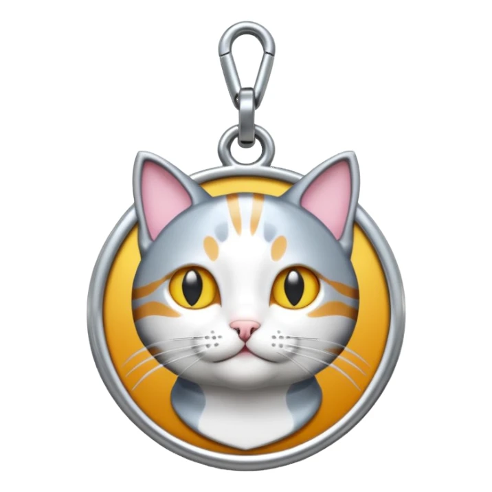 id tag with cat photo on it sticker