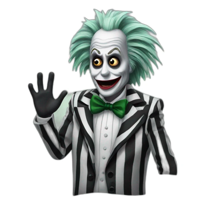 beetlejuice waving sticker