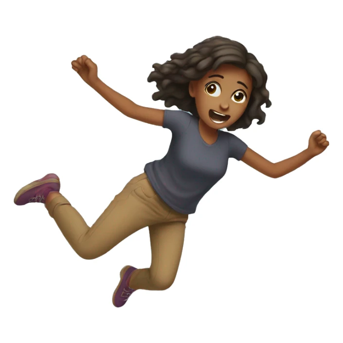 Girl falling over sticker