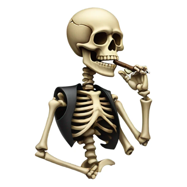 Skeleton smoking a cigar sticker