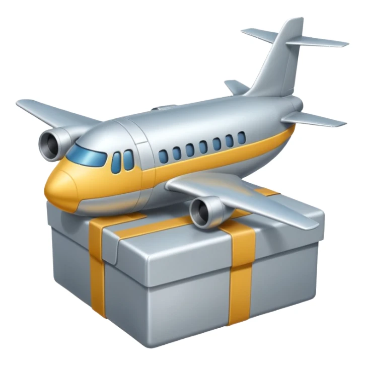 Un avión con cabeza de caja sticker