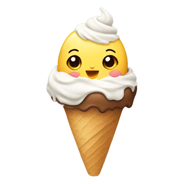 Cute Chick eating ice cream sticker
