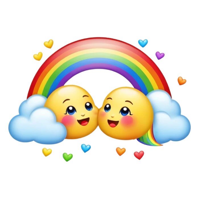 Double rainbow with kisses sticker