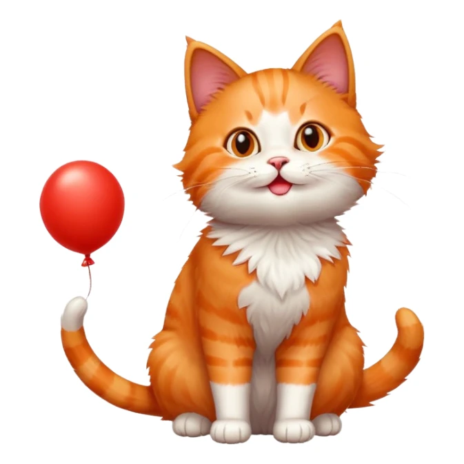 Cat playing with 🎈 sticker