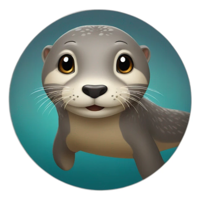 loutre sur un éléphant sticker