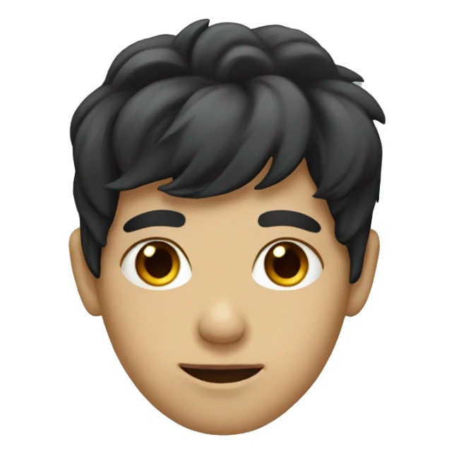 human face with dark hair sticker