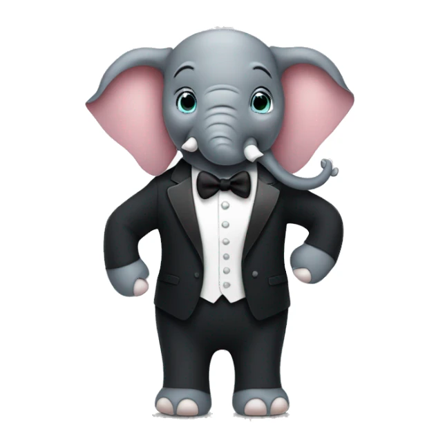 Elephant, wearing a tuxedo sticker
