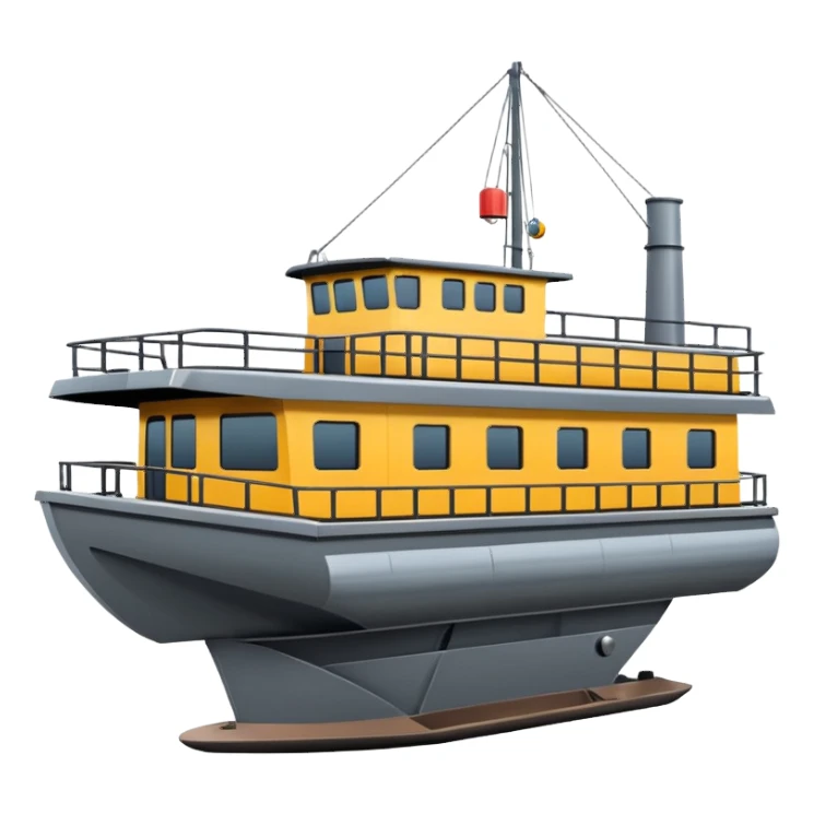 modern barge boat sticker