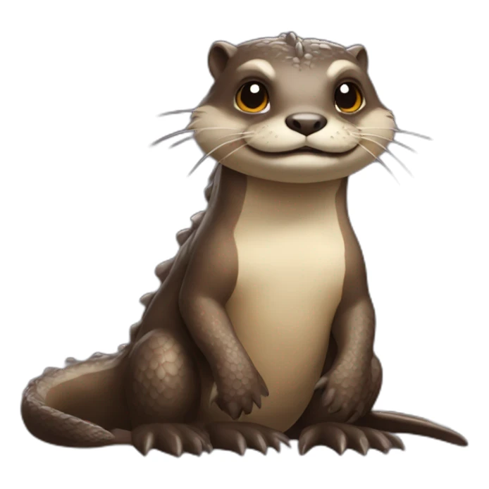 Loutre sur un dragon sticker