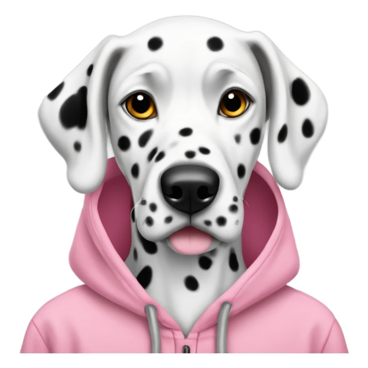 Dalmatian with pink hoodie sticker