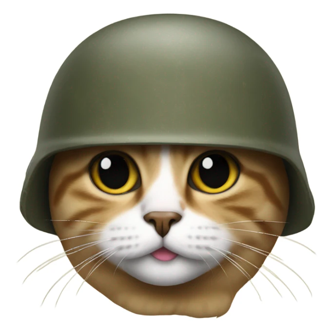 Cat with army helmet sticker