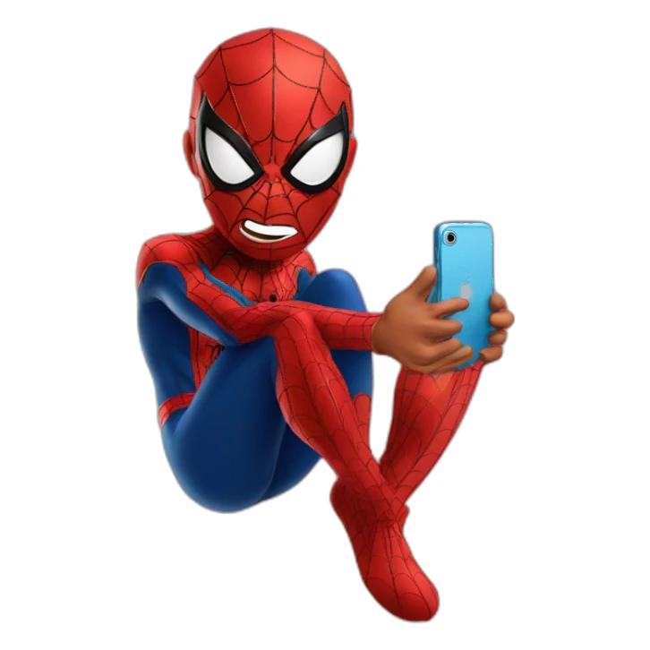 spider man taking a selfie sticker