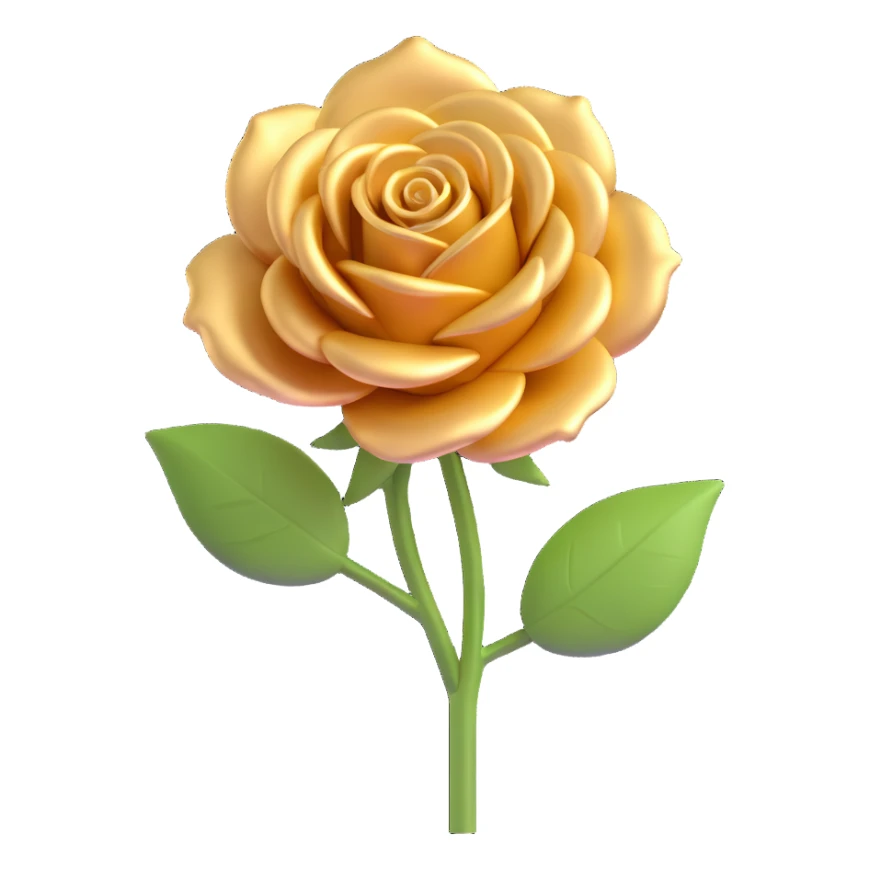 gold rose 3D style sticker