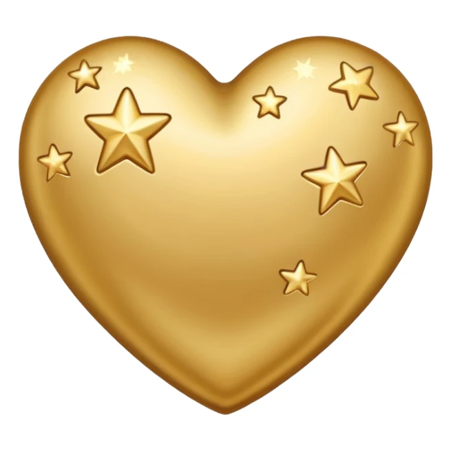 gold heart with tiny twinkling stars sticker