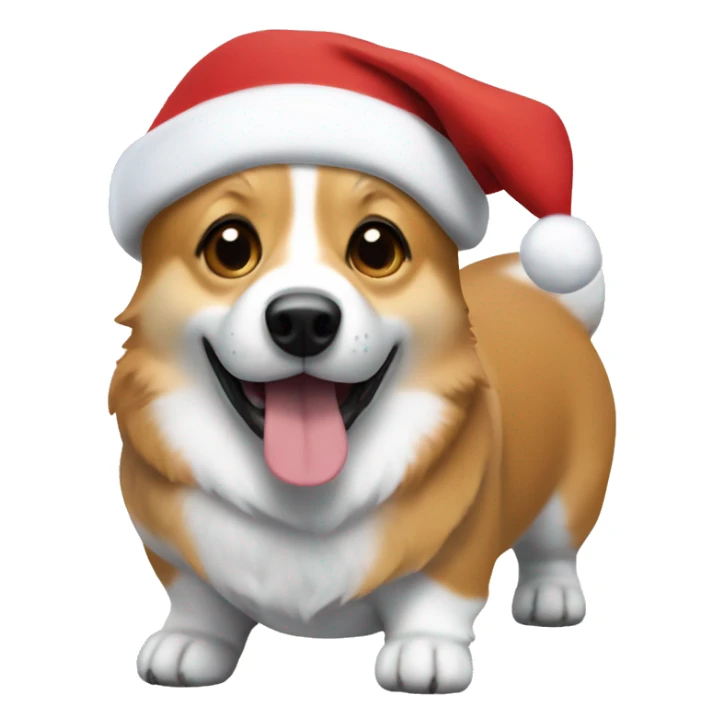 corgi with santa sticker