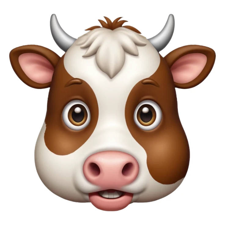 surprised cow, raised eyebrows, shocked expression sticker