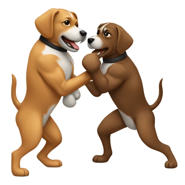 two dogs boxing sticker