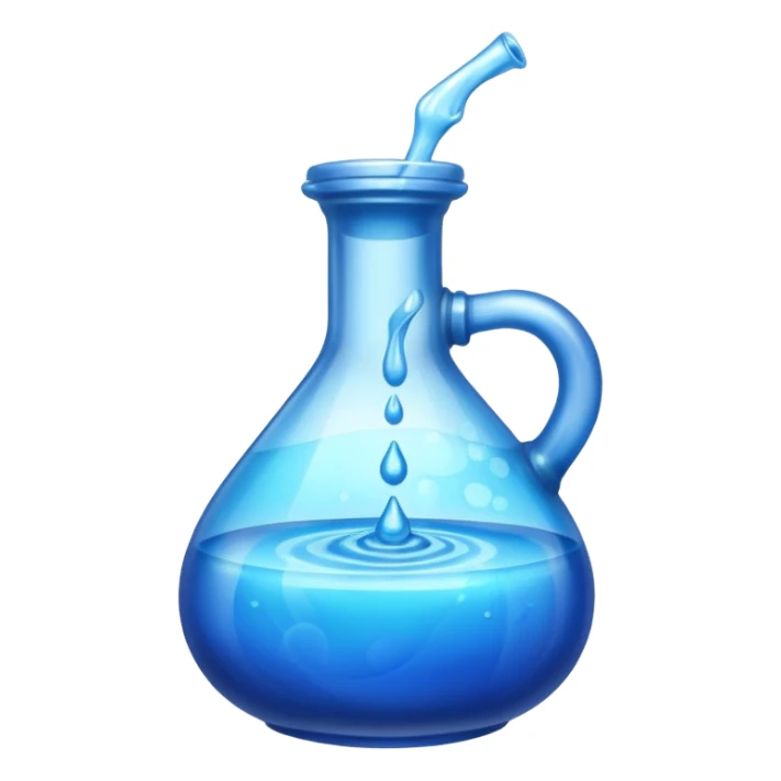 Blue potion bottle open with the liquid falling out (Upside-down with no cork) sticker