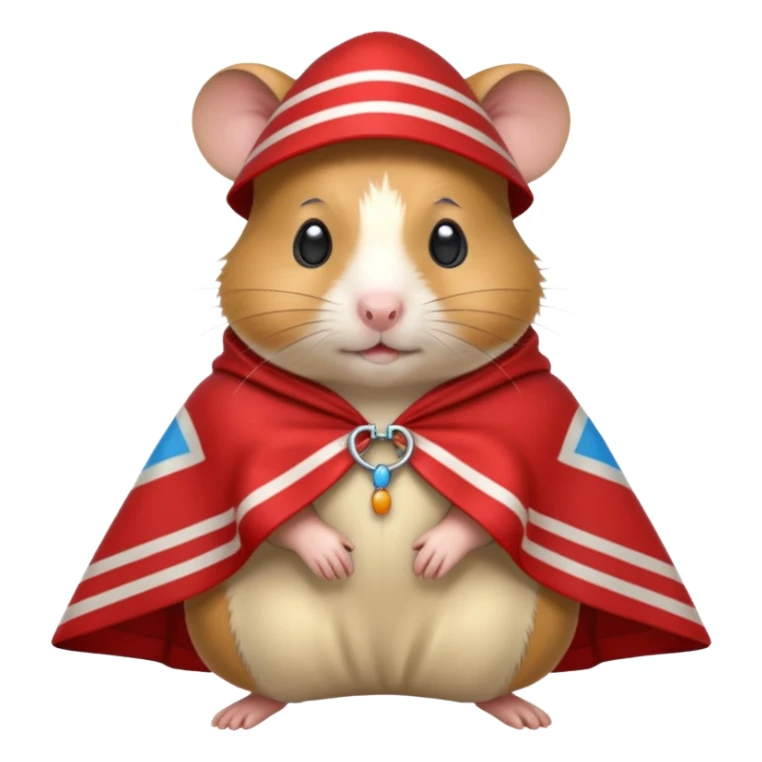 hamster wearing a poncho sticker
