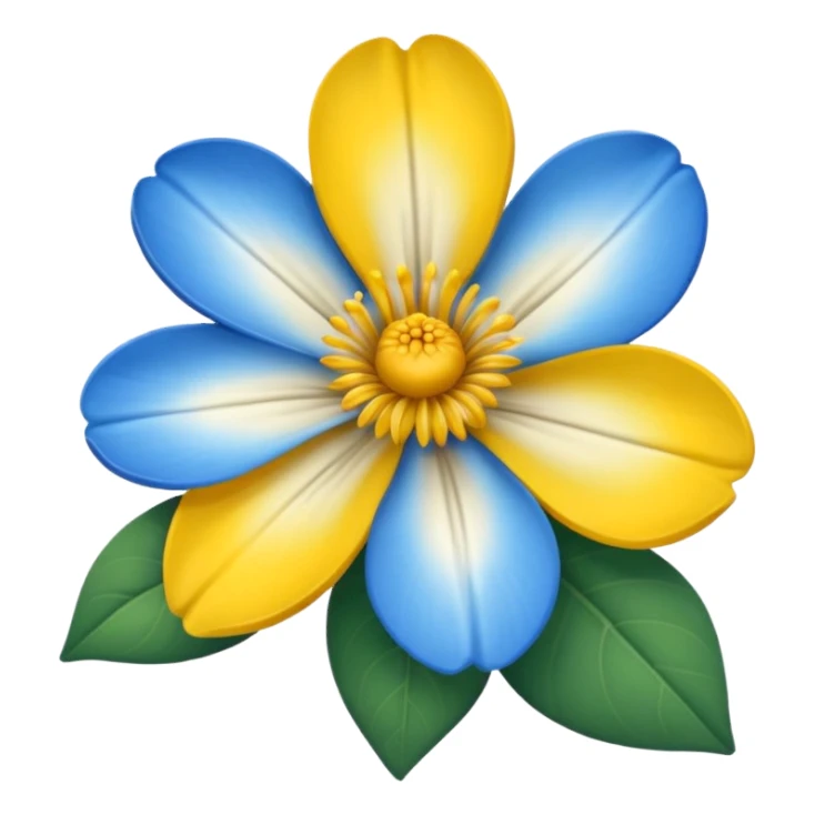 Flor azul y blanco y amarillo sticker