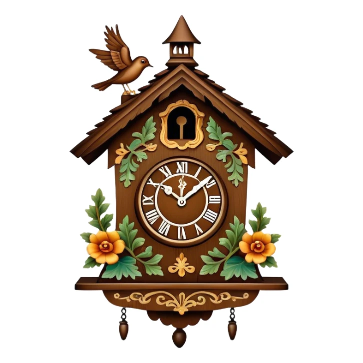 vintage cuckoo clock sticker