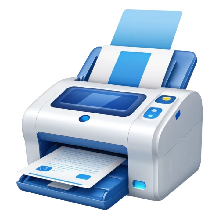 scanner for document, blue laser, front view sticker