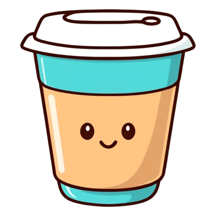 Aqua cup of coffee sticker