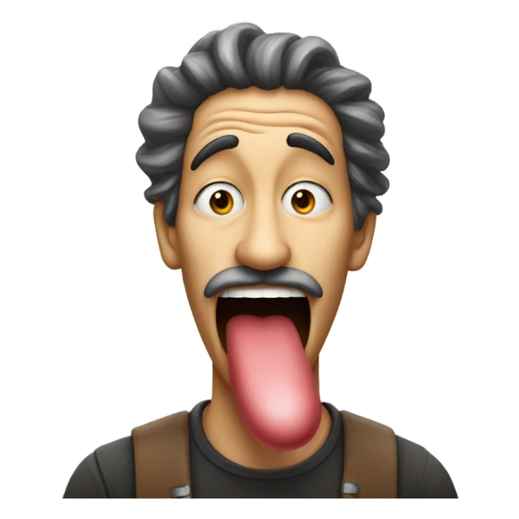 Man with long tongue sticker