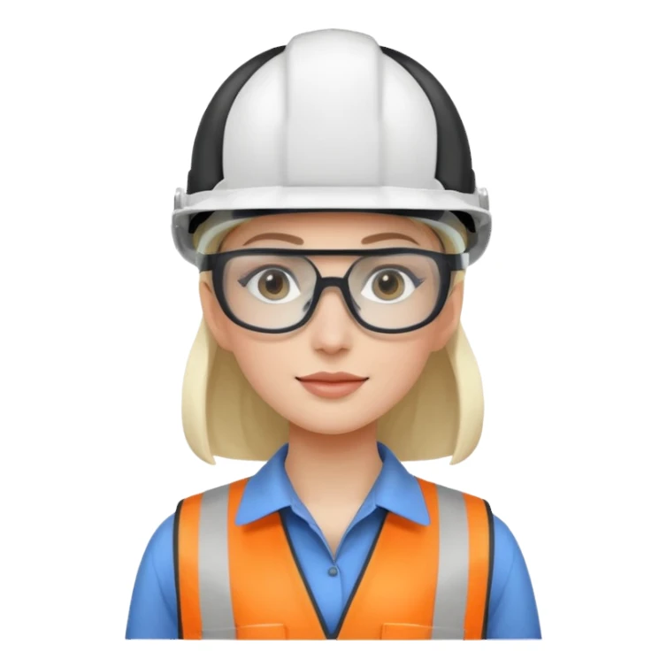 Ingeniera industrial mujer con casco blanco sticker