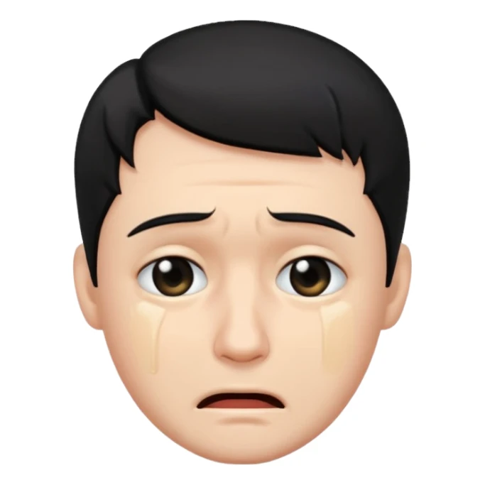 man crying with black hair sticker