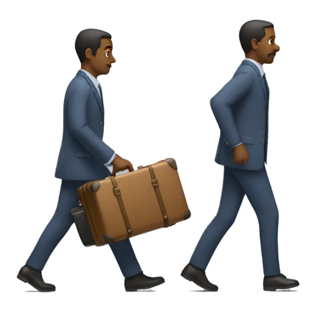 a man pulling a suitcase sticker