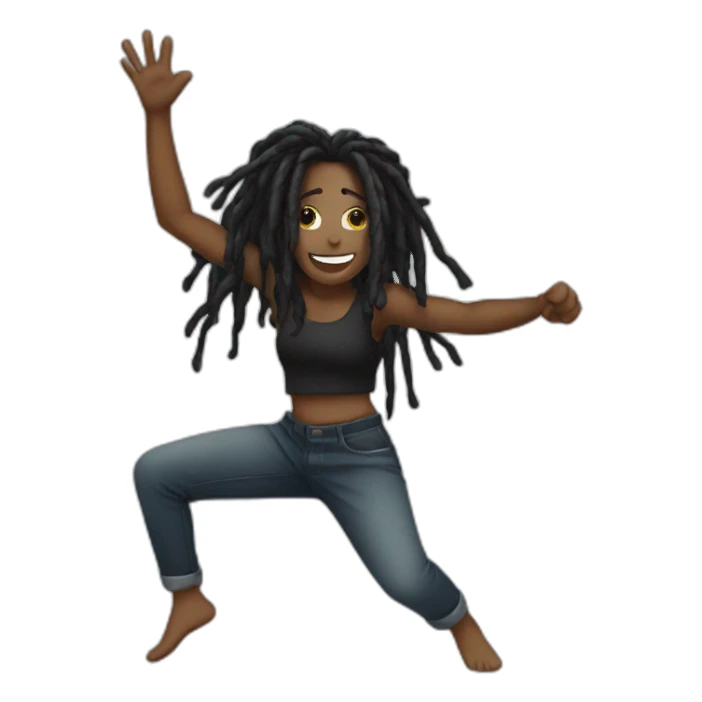 BLACK WITH DREADS DANCING sticker
