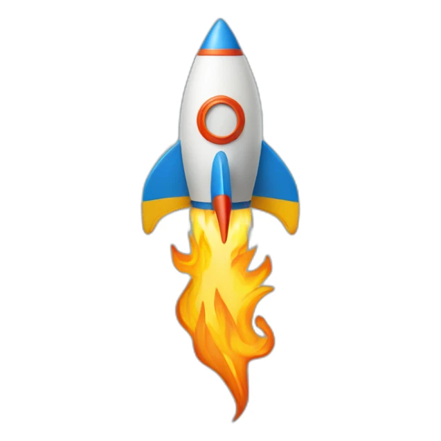 rocket with flame shaped as Ukrainian trident sticker