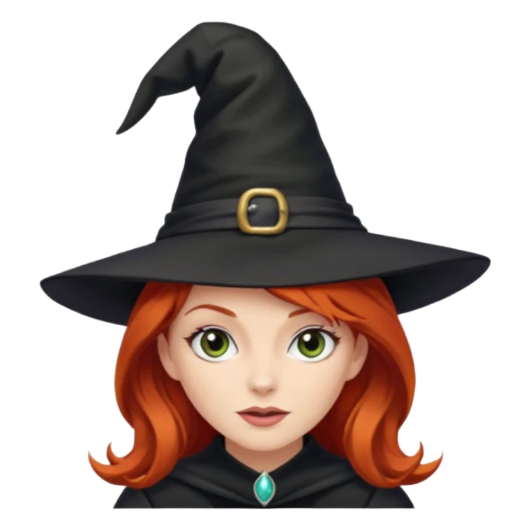 Red haired witch, sassy, rolling eyes upwards sticker