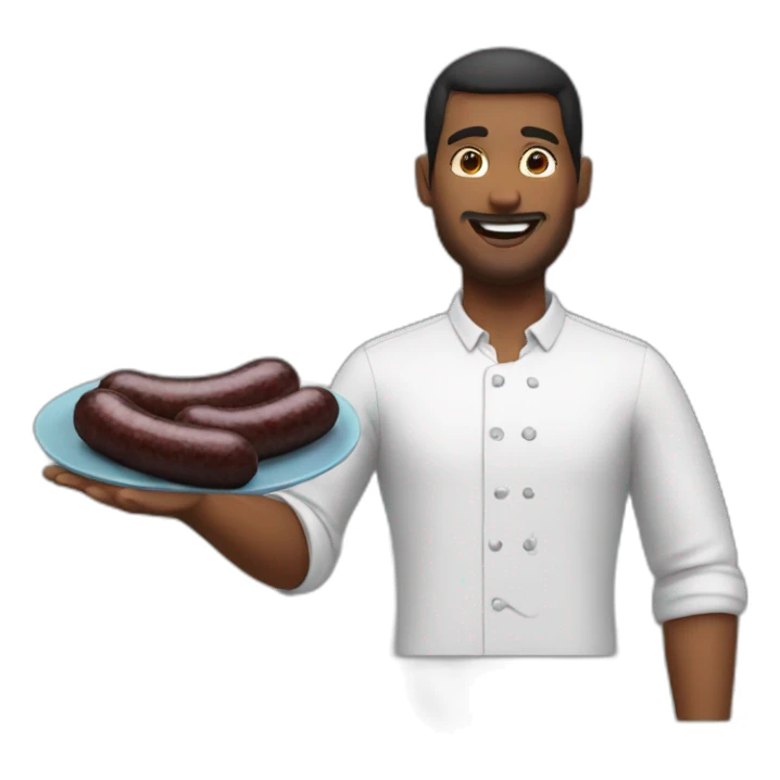 Guy selling black sausage sticker