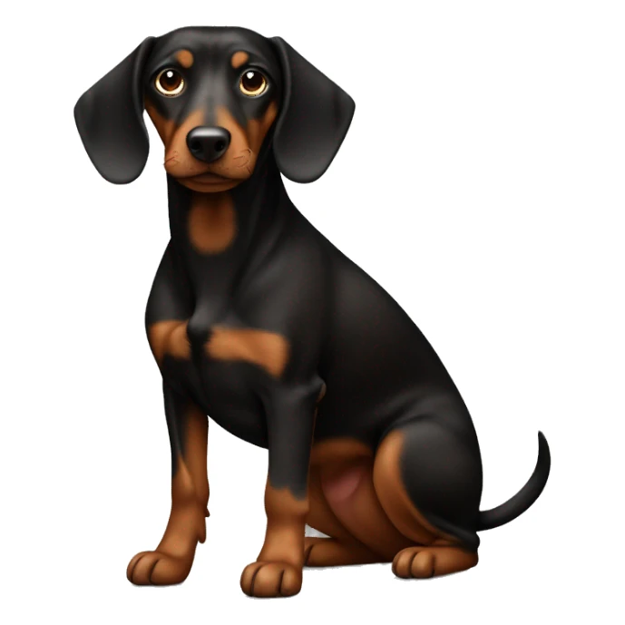 black and brown teckel dog sticker