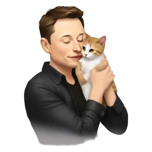 Elon musk kissing cat sticker