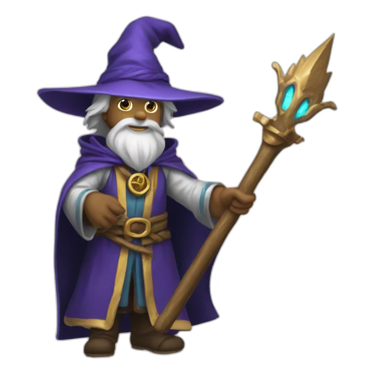 mage avec un bâton magique sticker