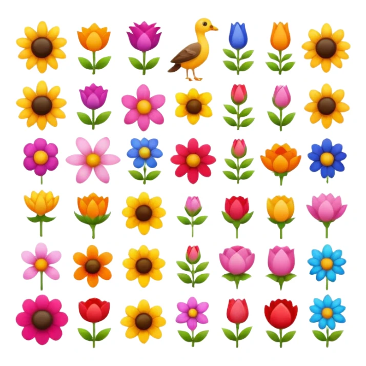 аnimals and flowers sticker