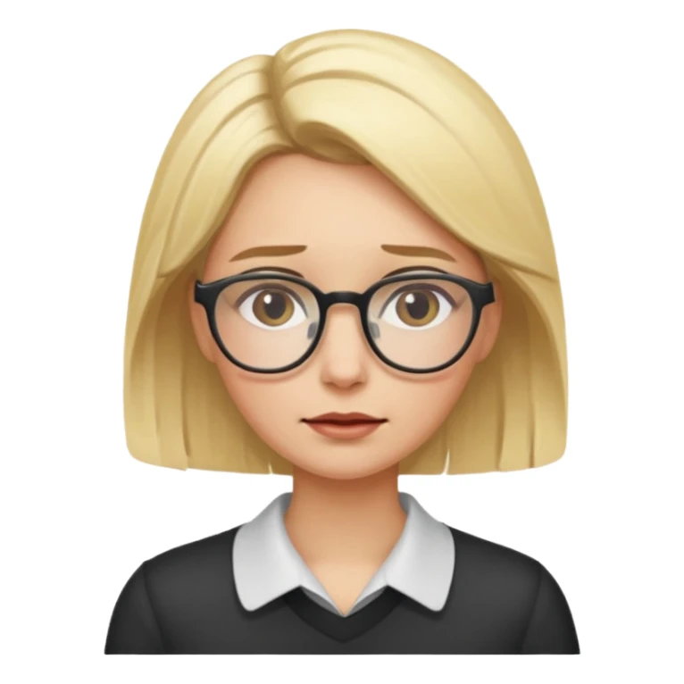 Emotional blonde with glasses sticker