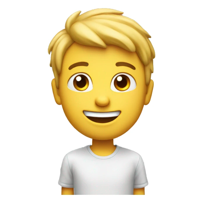 happy boy 3d standing realastic icon sticker